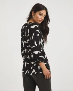 Shirred Bodice V Neck Top -JD Williams Shop x01tu535705w