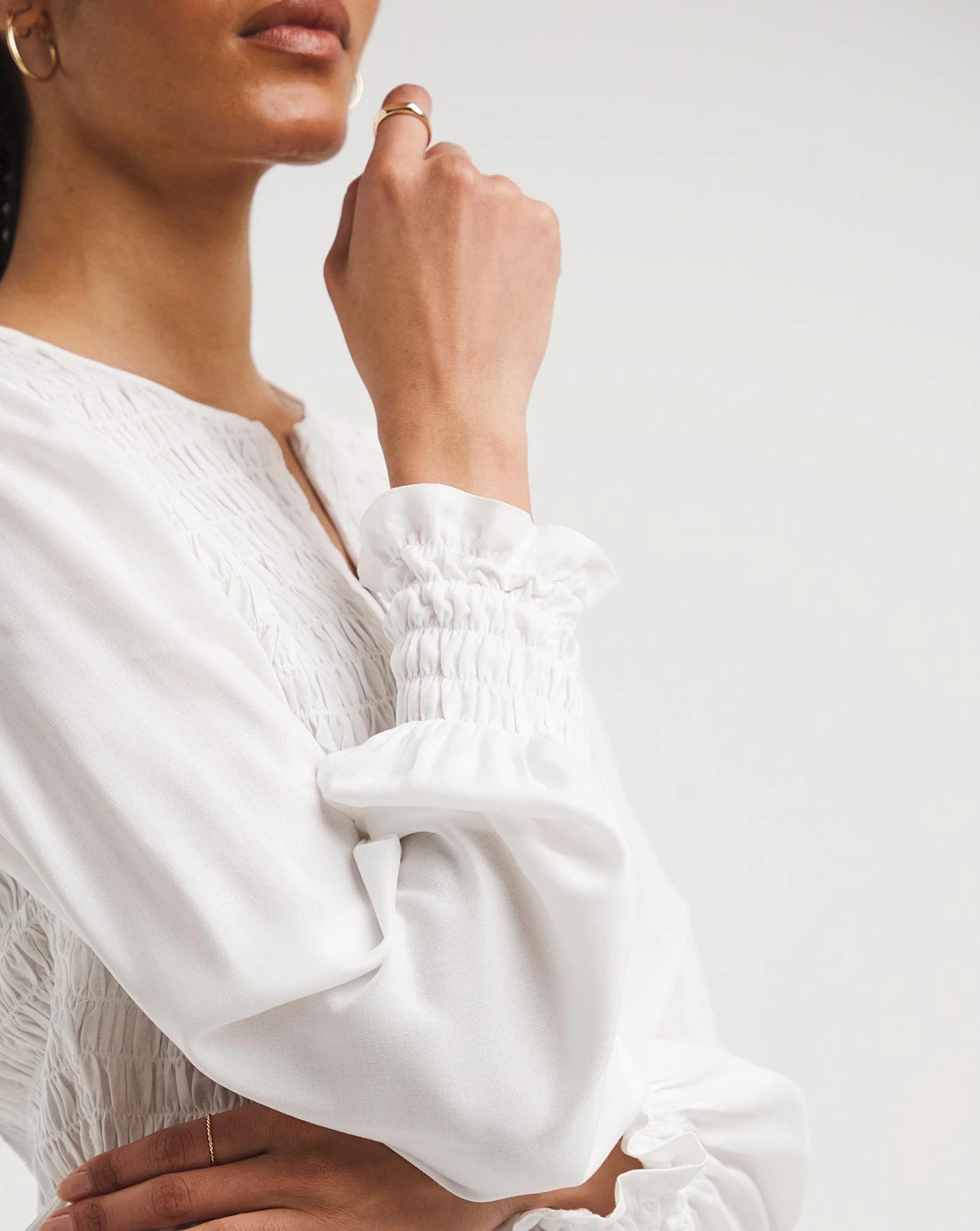 Shirred Bodice Zip Front Top 4 Shirred Bodice Zip Front Top - Image 4