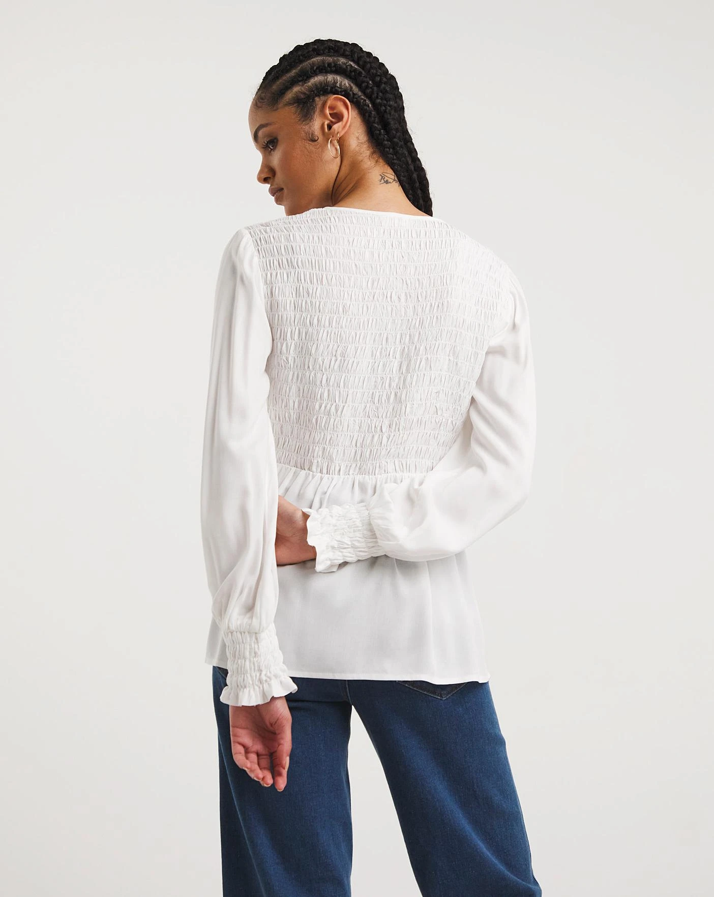 Shirred Bodice Zip Front Top 3 Shirred Bodice Zip Front Top - Image 3