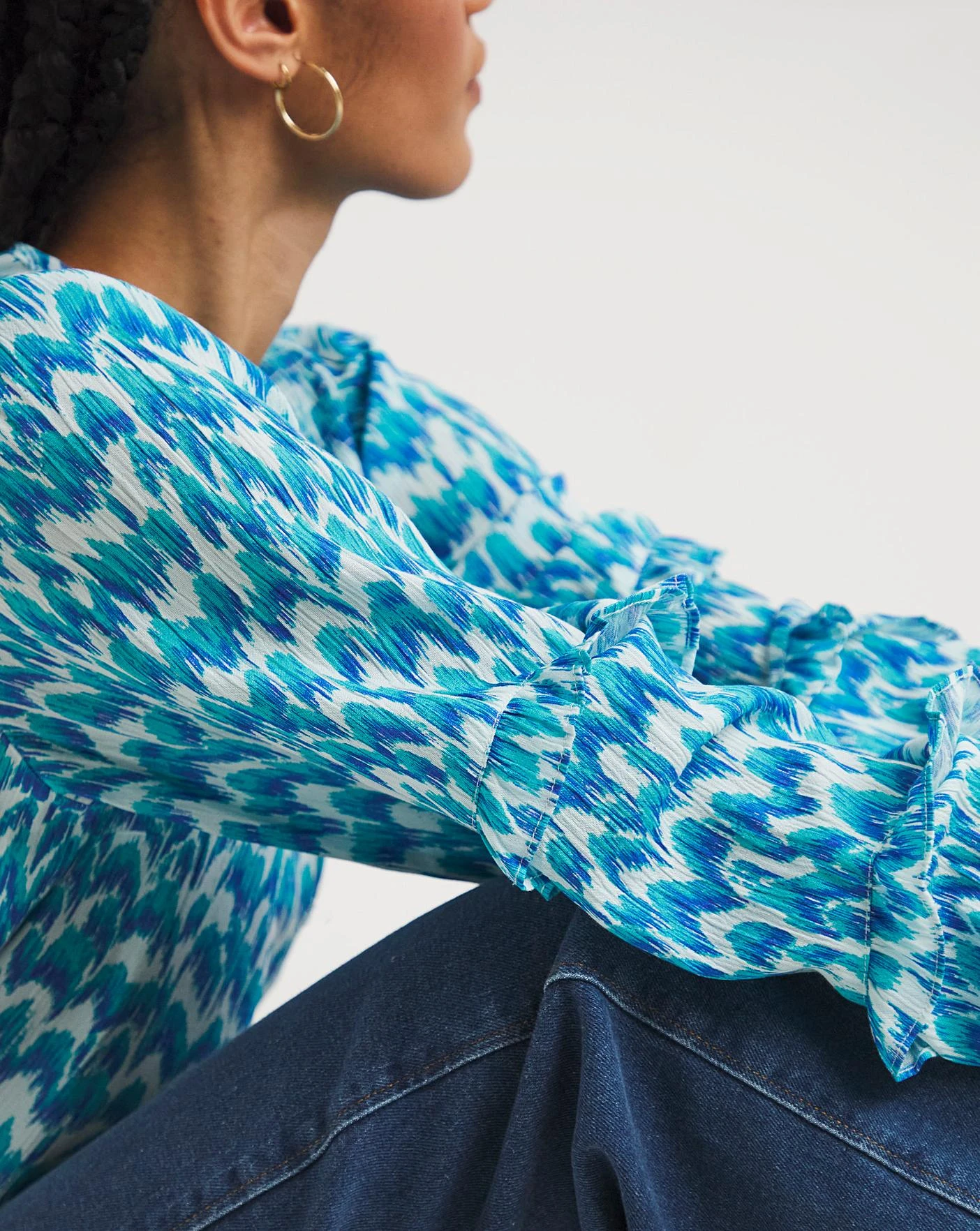 Shirred Yoke Top With Frill Sleeves 2 Shirred Yoke Top With Frill Sleeves - Image 2