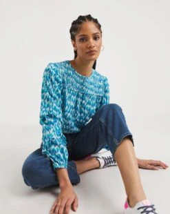 Shirred Yoke Top With Frill Sleeves 6 Shirred Yoke Top With Frill Sleeves -JD Williams Shop x01tu799726w