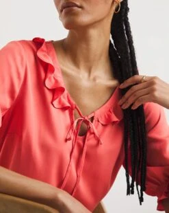 Tie Neck Frill Top -JD Williams Shop x01tu803727w