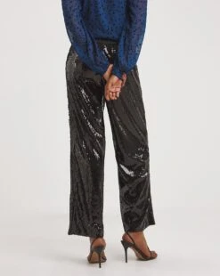 Black Sequin Straight Leg Trouser -JD Williams Shop x01zd675748w