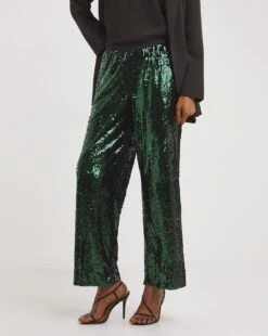 Green Sequin Straight Leg Trouser -JD Williams Shop x01zg001749w