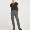 Mono Print Jersey Tapered Trousers