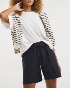 Navy Linen Mix Shorts -JD Williams Shop x01zh112721w