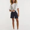 Navy Linen Mix Shorts