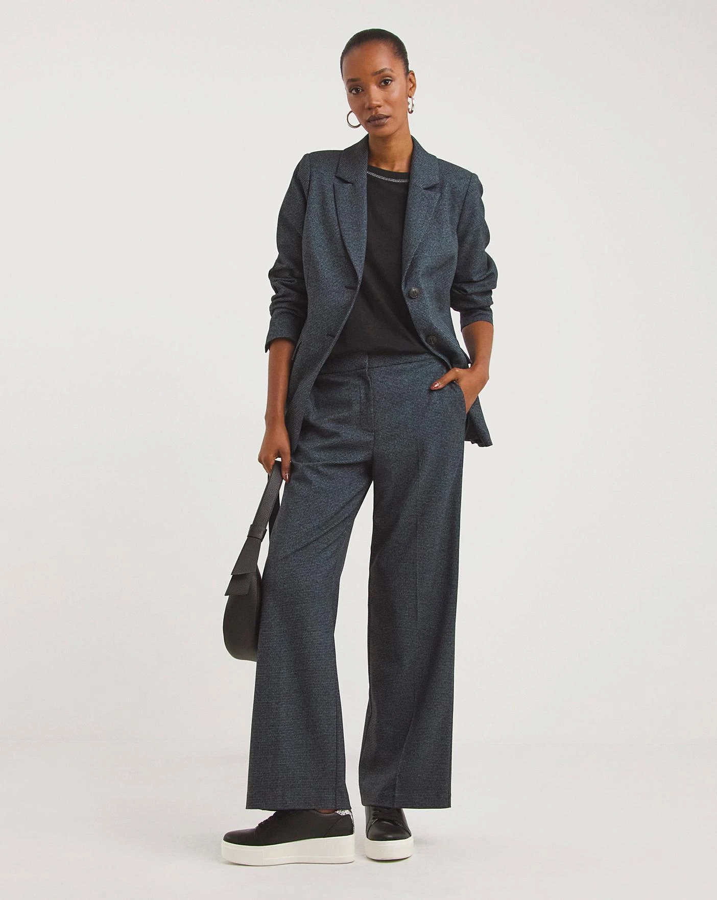 Houndstooth Wide Leg Trousers 1 Houndstooth Wide Leg Trousers