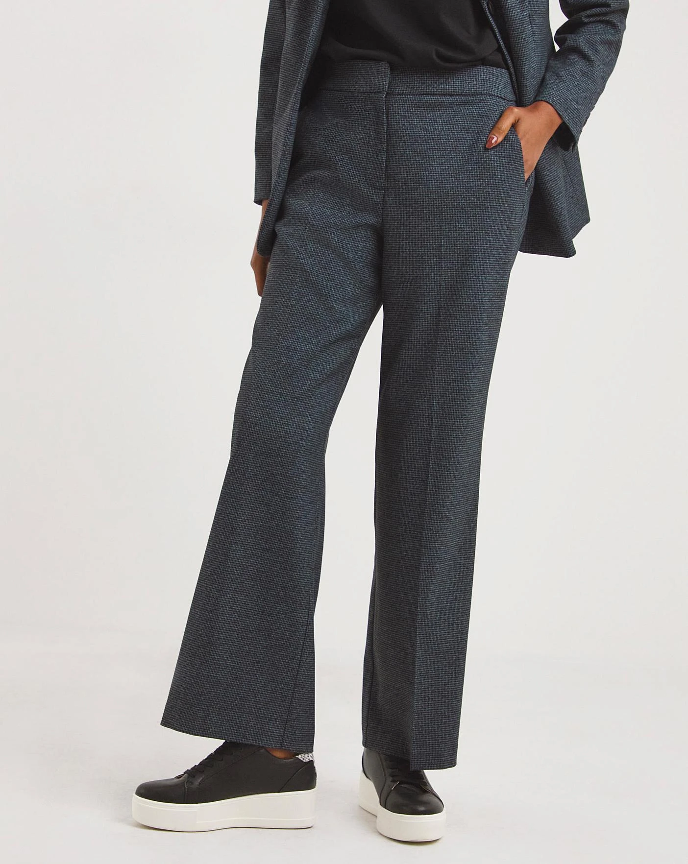 Houndstooth Wide Leg Trousers 2 Houndstooth Wide Leg Trousers - Image 2