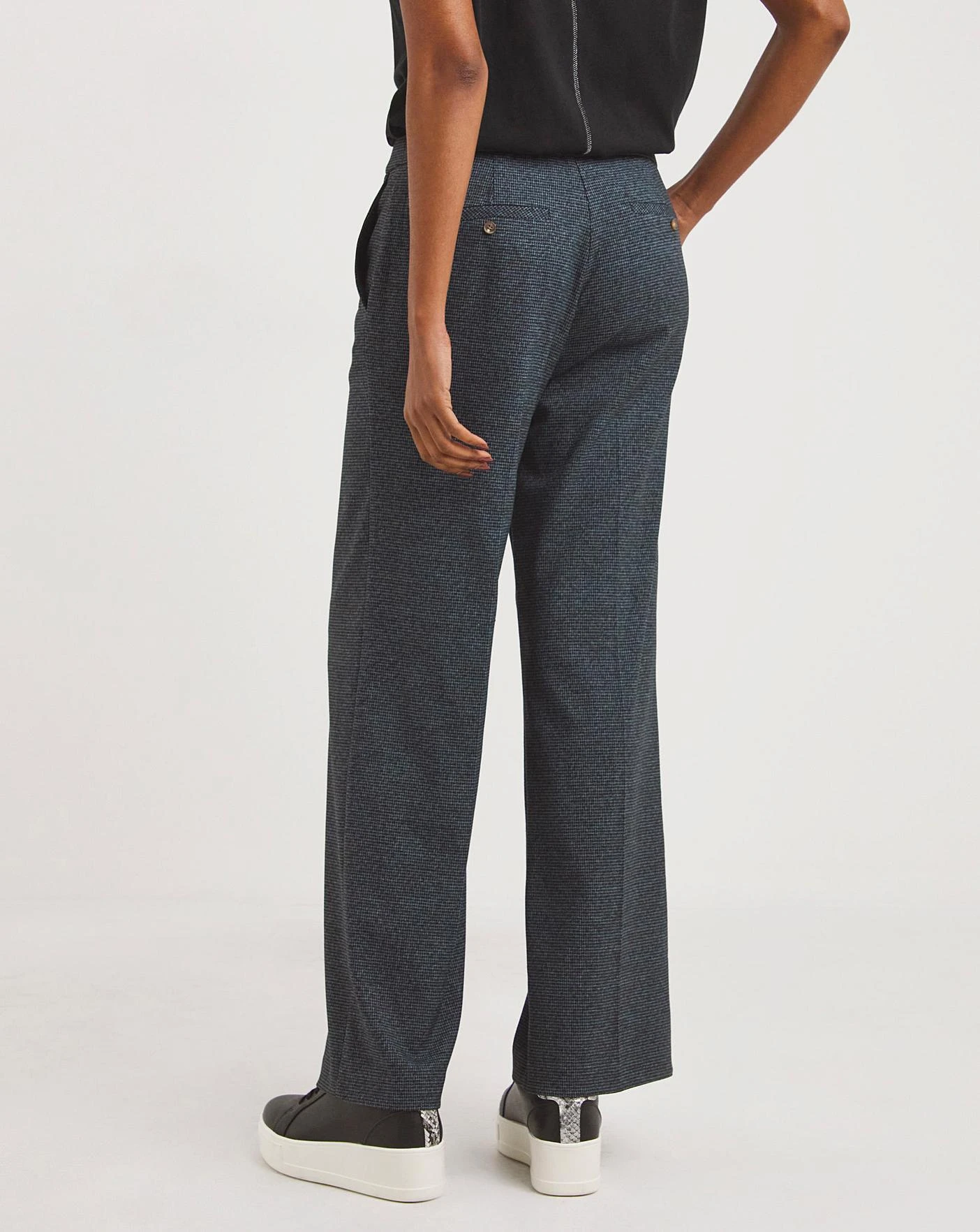 Houndstooth Wide Leg Trousers 5 Houndstooth Wide Leg Trousers - Image 5