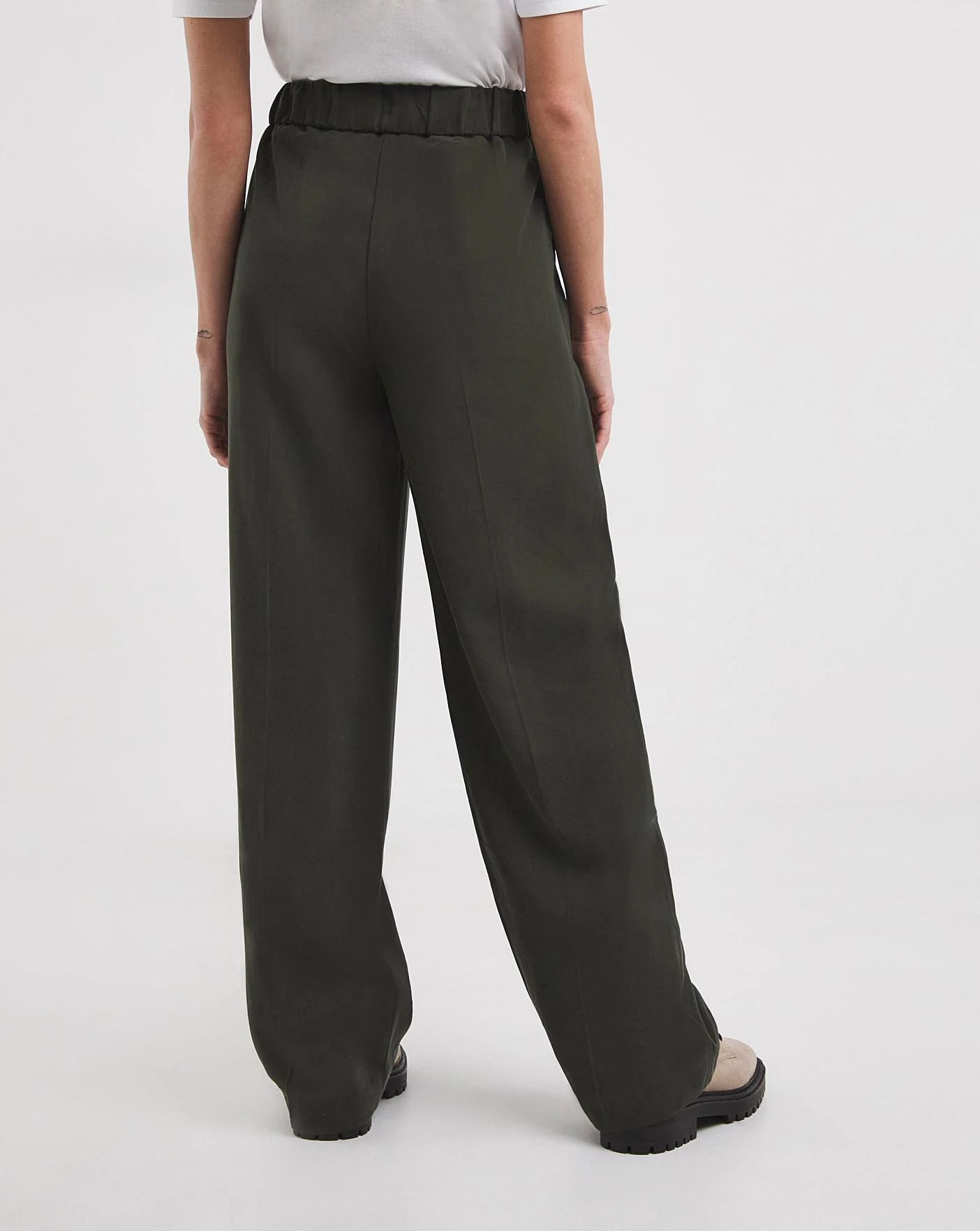 Olive Twill Wide Leg Trouser 3 Olive Twill Wide Leg Trouser - Image 3