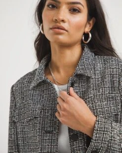 Mono Check Cropped Patch Pocket Jacket -JD Williams Shop x01zv724707w