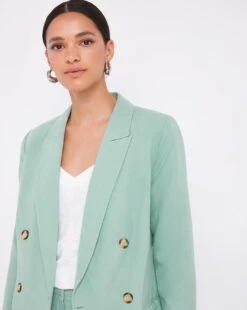 Mint Green Linen Double Breasted Blazer -JD Williams Shop x01zv732753w
