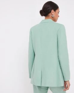 Mint Green Linen Double Breasted Blazer -JD Williams Shop x01zv732754w