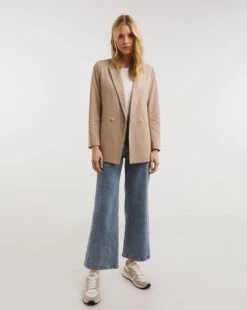 Oatmeal Double Breasted Ponte Blazer -JD Williams Shop x01zv762745w