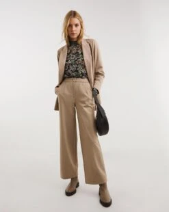 Oatmeal Ponte Straight Leg Trouser