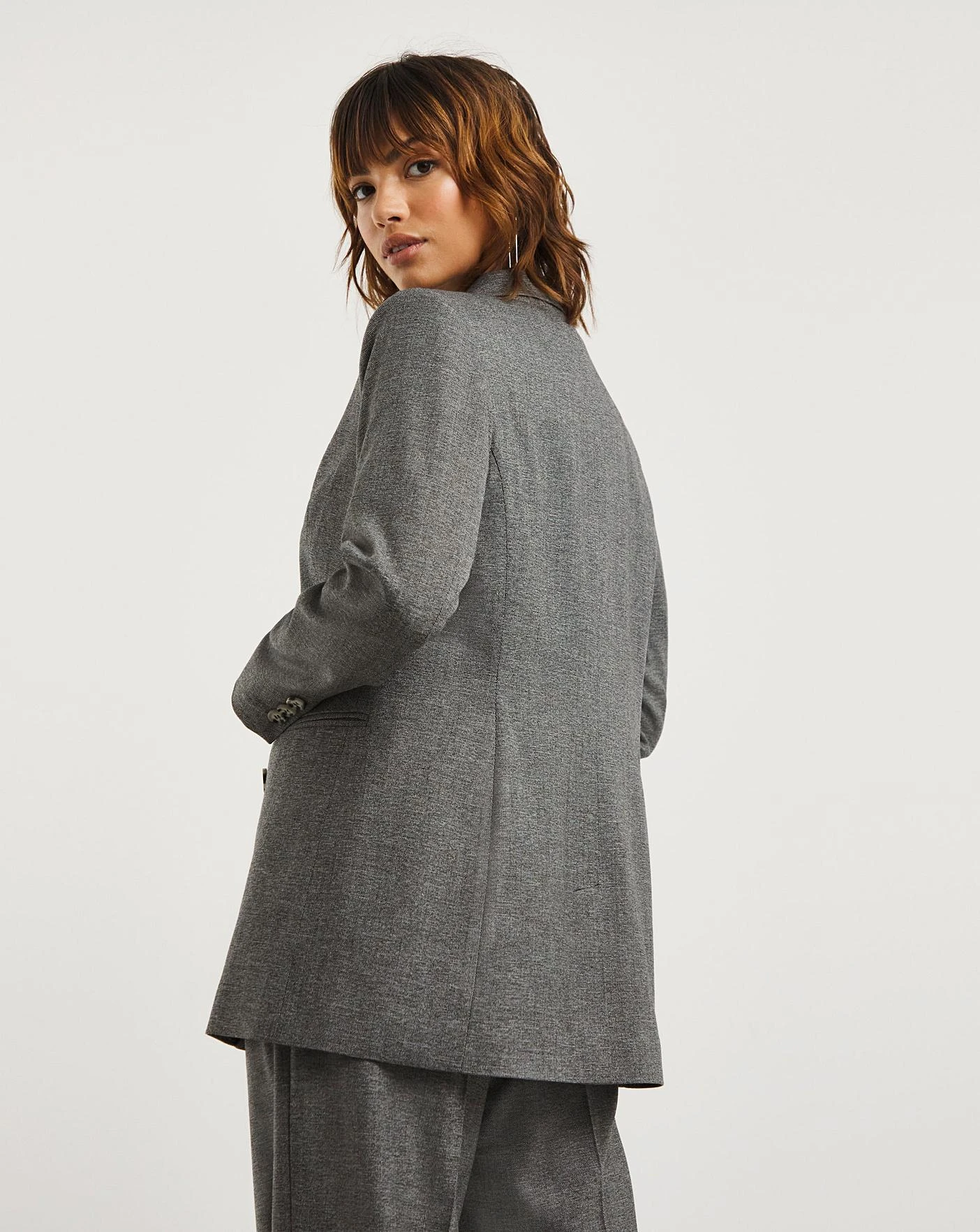 Charcoal Marl Double Breasted Blazer 2 Charcoal Marl Double Breasted Blazer - Image 2