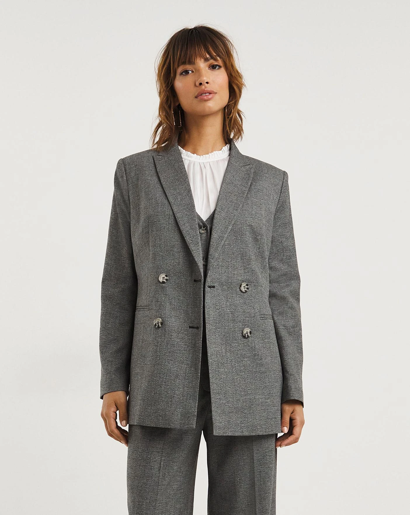 Charcoal Marl Double Breasted Blazer 1 Charcoal Marl Double Breasted Blazer