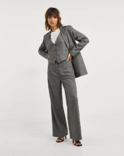 Charcoal Marl Grown On Waist Trouser