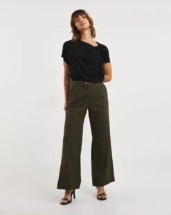 Olive Split Hem Straight Leg Trousers 8 Olive Split Hem Straight Leg Trousers -JD Williams Shop x01zv842723w