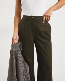 Olive Split Hem Straight Leg Trousers 9 Olive Split Hem Straight Leg Trousers -JD Williams Shop x01zv842724w