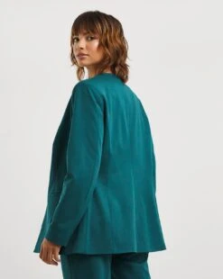 Deep Teal Collarless Blazer -JD Williams Shop x01zv856724w