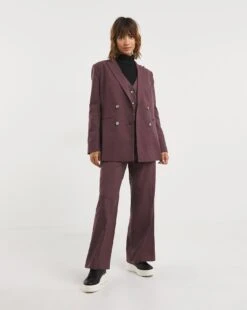 Plum Marl Double Breasted Blazer -JD Williams Shop x01zv867721w