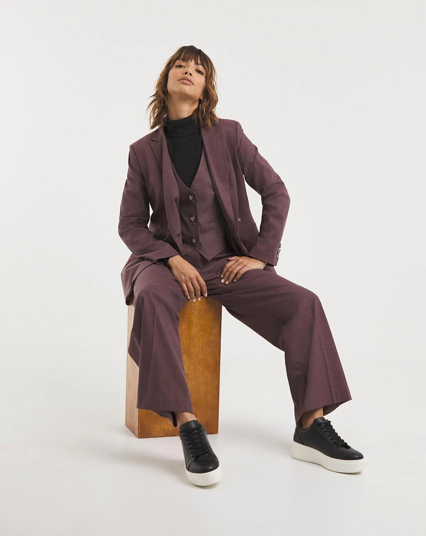 Plum Marl Waistcoat 2 Plum Marl Waistcoat - Image 2