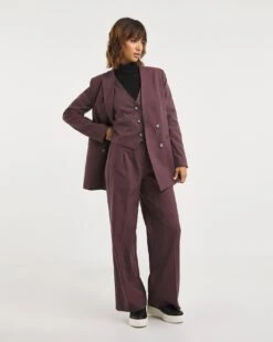 Plum Marl Grown On Waist Trouser