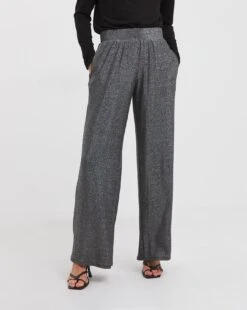 Wide Leg Glitter Knit Pull On Trouser -JD Williams Shop x01zz111747w