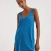Blue Print Sleeveless Swing Tunic