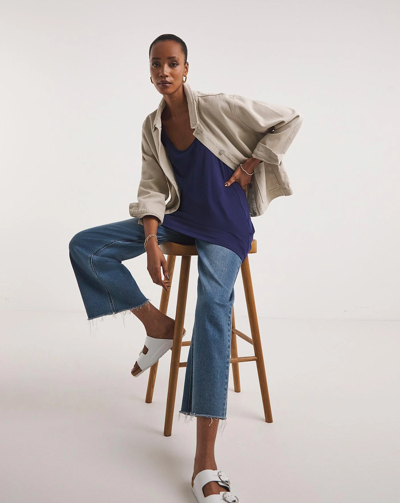 Blue Sleeveless Swing Tunic 2 Blue Sleeveless Swing Tunic - Image 2