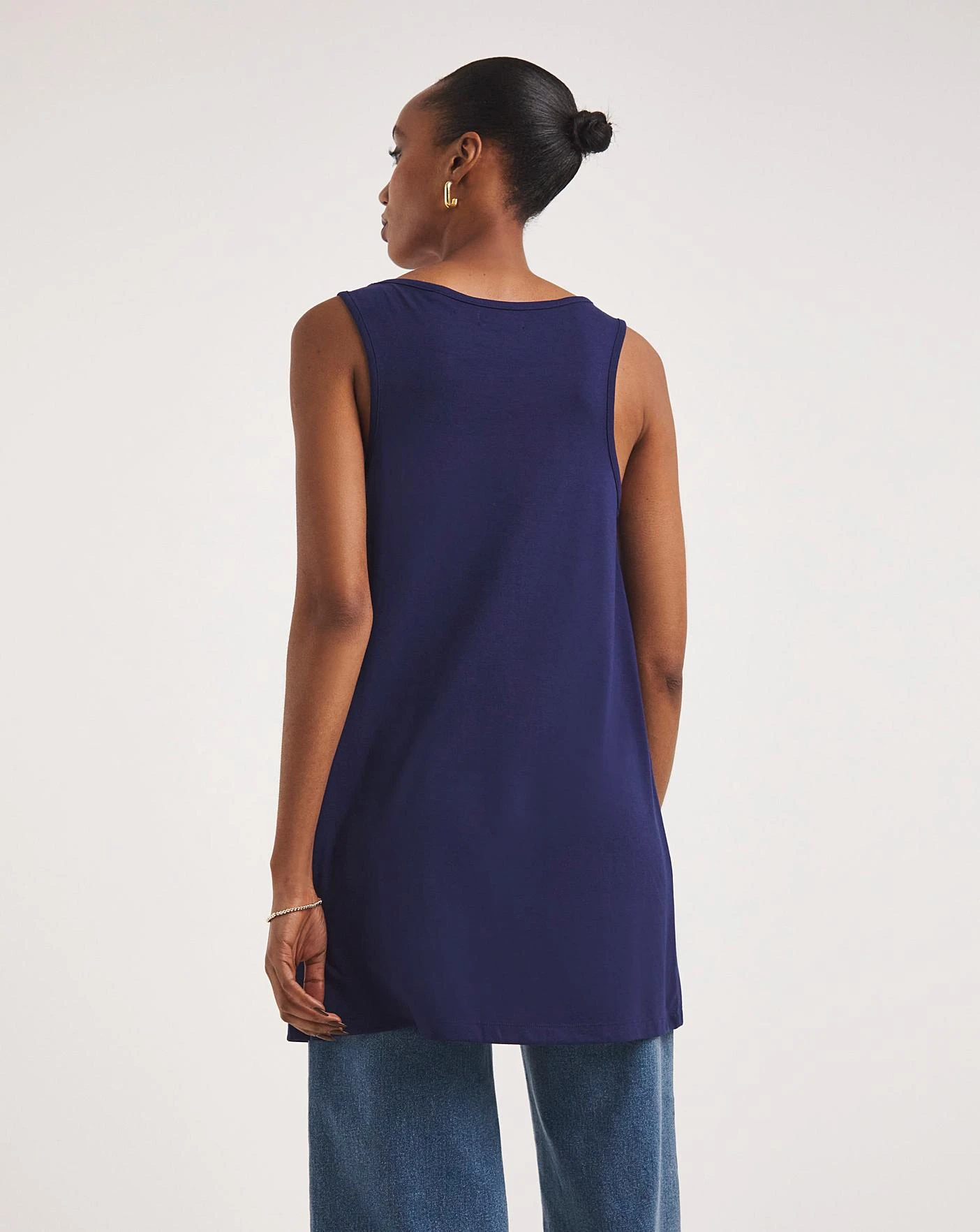 Blue Sleeveless Swing Tunic 3 Blue Sleeveless Swing Tunic - Image 3