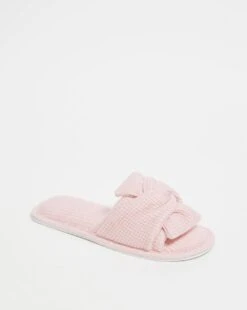Waffle Bow Mule Slipper EEE Fit -JD Williams Shop y01aw672774s
