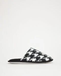 Houndstooth Mule Slipper E Fit