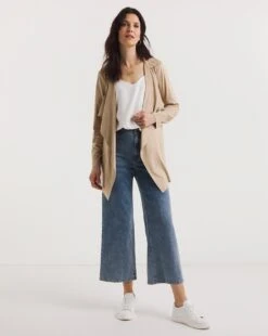 Camel Suedette Waterfall Jacket