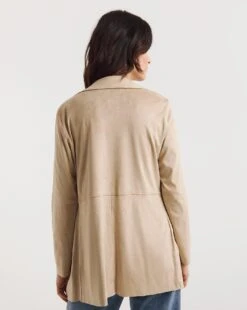 Camel Suedette Waterfall Jacket -JD Williams Shop y01dr006753w