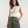 Khaki Mix Denim Cargo Short