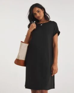 Black Soft Touch Jersey A-Line Dress 11 Black Soft Touch Jersey A-Line Dress -JD Williams Shop y01fh410743w