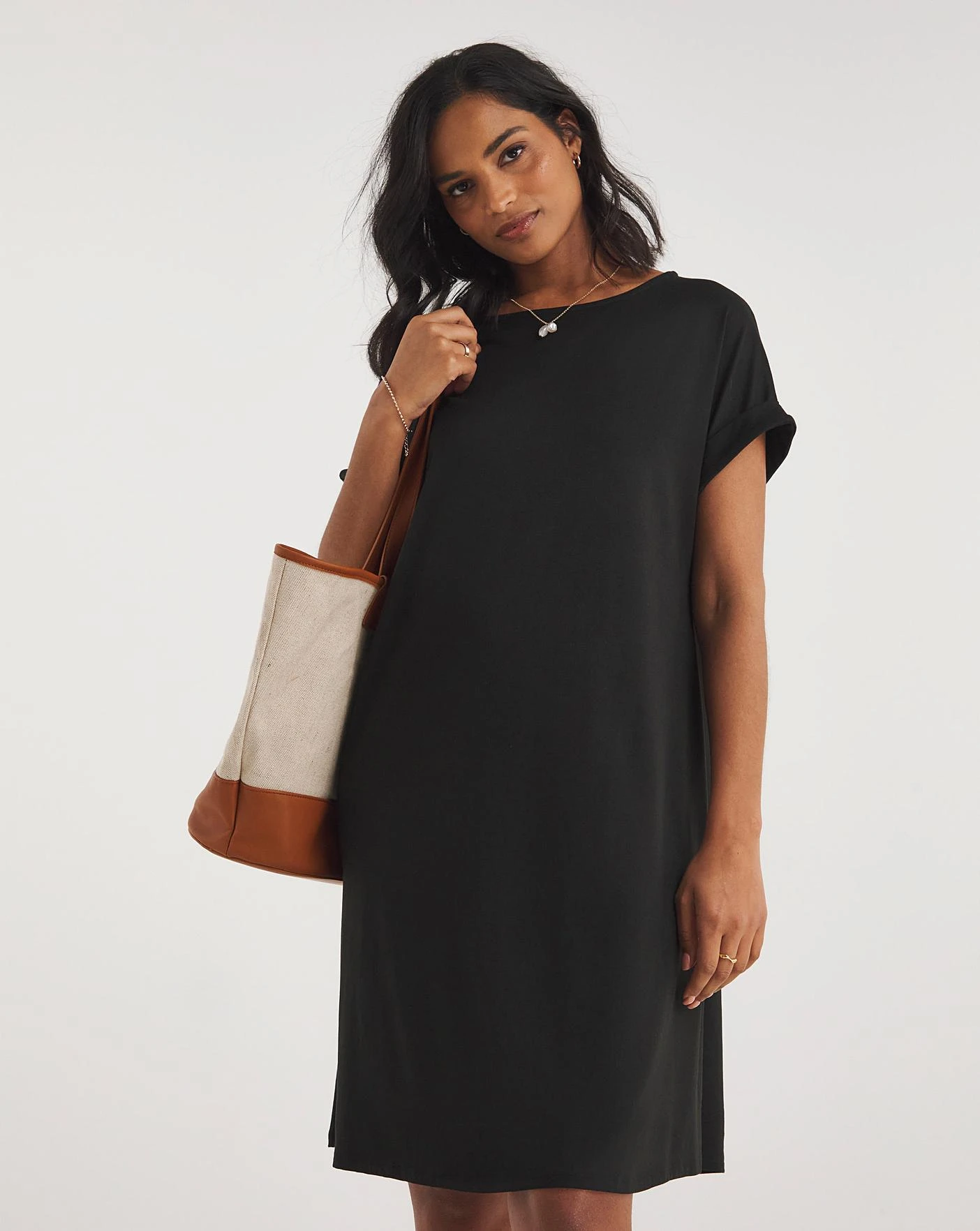 Black Soft Touch Jersey A-Line Dress 5 Black Soft Touch Jersey A-Line Dress - Image 5