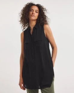 Crinkle Dipped Back Blouse