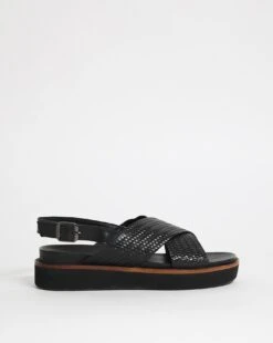 Leather Crossover Sandal EEE Fit