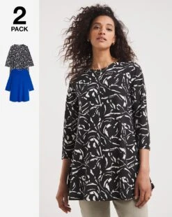 2 Pack 3/4 Sleeve Swing Tunics