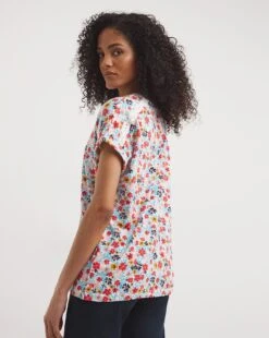 Lace Shoulder Insert Short Sleeve Top -JD Williams Shop y01fz984748w