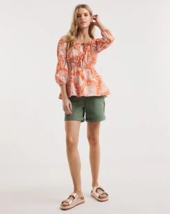 Square Neck Linen Top -JD Williams Shop y01gp172720w