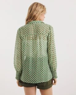Sheer Shirred Shoulder Shirt -JD Williams Shop y01gp214719w