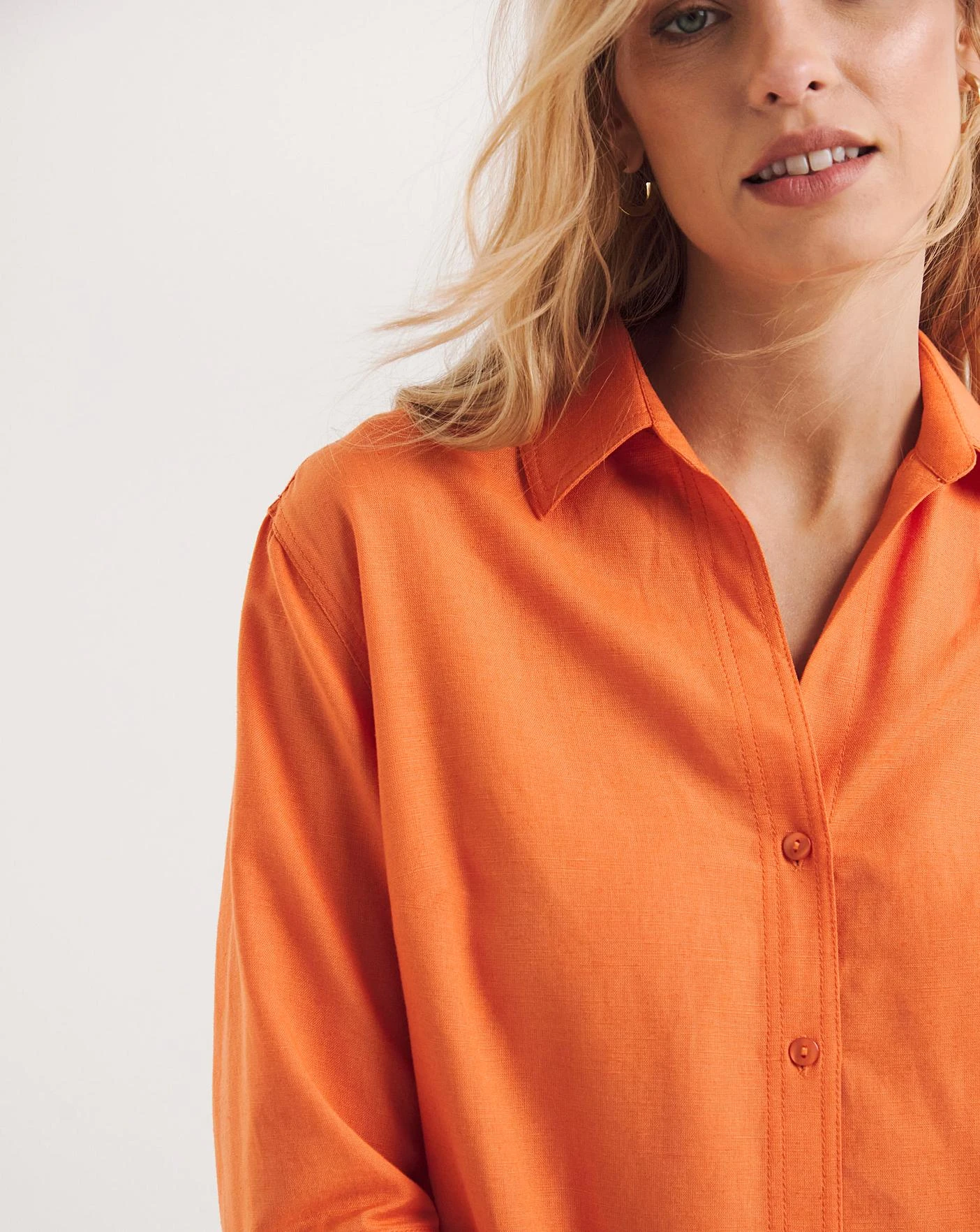 Three Quarter Sleeved Linen Shirt 2 Three Quarter Sleeved Linen Shirt - Image 2