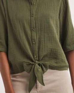 Cheesecloth Tie Front Shirt -JD Williams Shop y01gp235707w