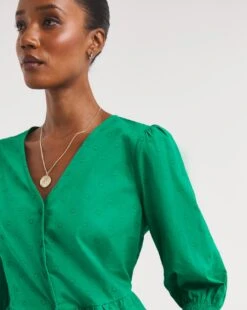 Cotton Dobby Puff Sleeve Top -JD Williams Shop y01gp261768w