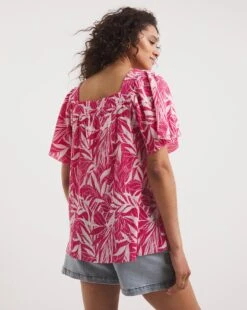 Square Neck Plisse Top -JD Williams Shop y01gp392720w